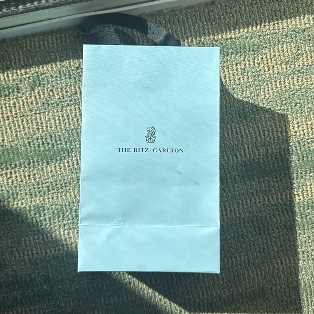 Light blue Ritz-Carlton  Elegant Shopping Bag with Fabric Handles